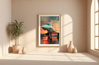 Concorde Jet Poster – Retro Supersonic Plane Art with Sunset Sky - Just Great Posters
