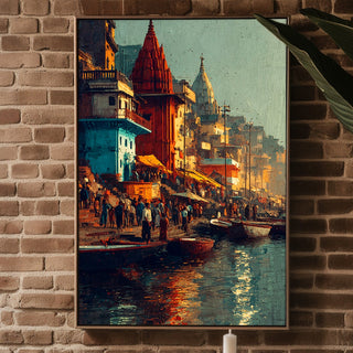 Morning on the Ganges – Varanasi Riverfront Art Print - Just Great Posters