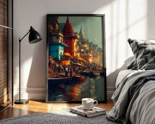 Morning on the Ganges – Varanasi Riverfront Art Print - Just Great Posters