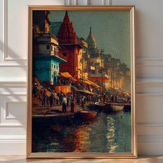 Morning on the Ganges – Varanasi Riverfront Art Print - Just Great Posters