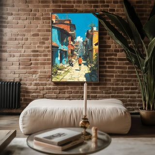 Nepalese Street Explorer Anime‑Style Poster - Just Great Posters