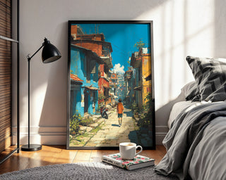 Nepalese Street Explorer Anime‑Style Poster - Just Great Posters