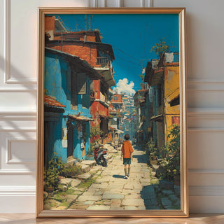 Nepalese Street Explorer Anime‑Style Poster - Just Great Posters