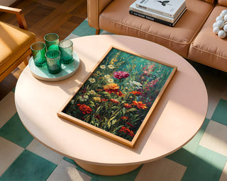 Wild Bloom Riot – Vibrant Botanical Painting Print - Just Great Posters