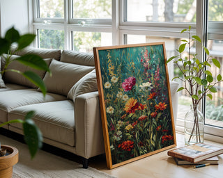Wild Bloom Riot – Vibrant Botanical Painting Print - Just Great Posters
