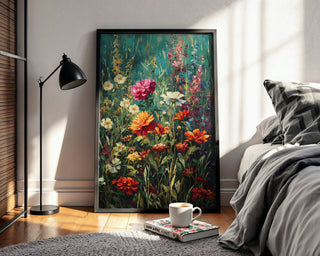 Wild Bloom Riot – Vibrant Botanical Painting Print - Just Great Posters
