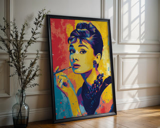 Pop Art Icon Portrait Print – Glam Retro Beauty in Bold Color - Just Great Posters