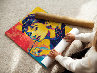 Pop Art Icon Portrait Print – Glam Retro Beauty in Bold Color - Just Great Posters