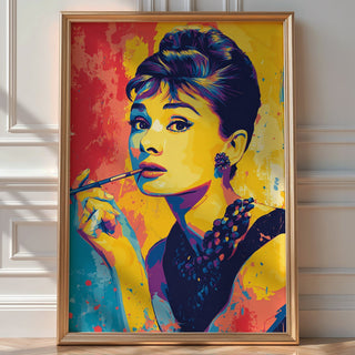 Pop Art Icon Portrait Print – Glam Retro Beauty in Bold Color - Just Great Posters