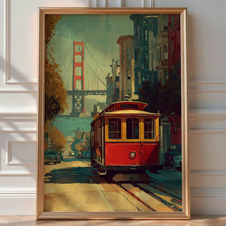 San Francisco Cable Car Vintage Poster - Just Great Posters