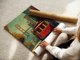 San Francisco Cable Car Vintage Poster - Just Great Posters