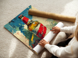 Painterly Vintage Beer Bottle – Pop Art Alcohol Print - Just Great Posters