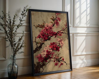 Cherry Blossom Wall Art – Vintage Japanese Floral Print - Just Great Posters