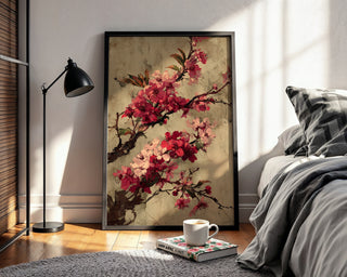 Cherry Blossom Wall Art – Vintage Japanese Floral Print - Just Great Posters