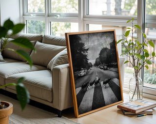 Beatles Beetle Crossing – Surreal Abbey Road Insect Art Print - Just Great Posters