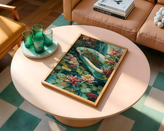 Flora & Feline – Surreal Jungle Bathtub Art Print - Just Great Posters