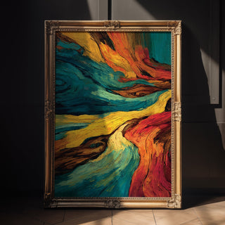 Abstract Ocean Flow – Color Swirl Poster - Just Great Posters