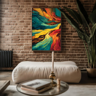 Abstract Ocean Flow – Color Swirl Poster - Just Great Posters