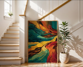 Abstract Ocean Flow – Color Swirl Poster - Just Great Posters