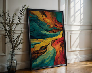Abstract Ocean Flow – Color Swirl Poster - Just Great Posters