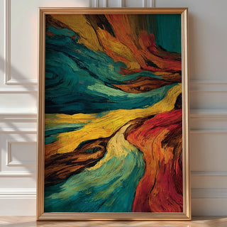 Abstract Ocean Flow – Color Swirl Poster - Just Great Posters