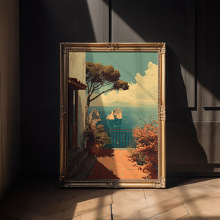 Art Deco Capri Terrace Seascape - Just Great Posters