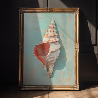 Seashell on Aqua Wall Art Print - Just Great Posters