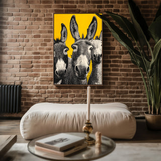 Donkey Trio Pop Art Poster – Bold Farm Animal Wall Print - Just Great Posters