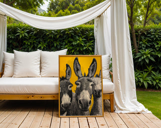 Donkey Trio Pop Art Poster – Bold Farm Animal Wall Print - Just Great Posters