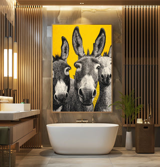 Donkey Trio Pop Art Poster – Bold Farm Animal Wall Print - Just Great Posters