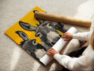 Donkey Trio Pop Art Poster – Bold Farm Animal Wall Print - Just Great Posters