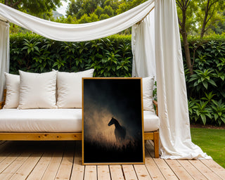 Sunlit Horse Silhouette Poster – Equine Moody Wall Art - Just Great Posters