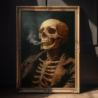 Skeleton Smoking Art Print - Just Great Posters