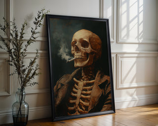 Skeleton Smoking Art Print - Just Great Posters