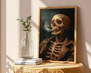Skeleton Smoking Art Print - Just Great Posters