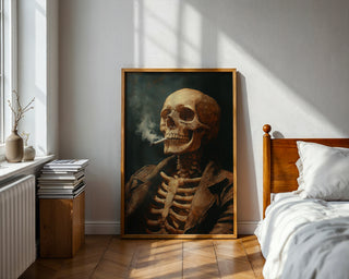 Skeleton Smoking Art Print - Just Great Posters