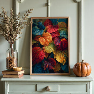 Colorful Autumn Leaves Poster – Botanical Fall Print - Just Great Posters