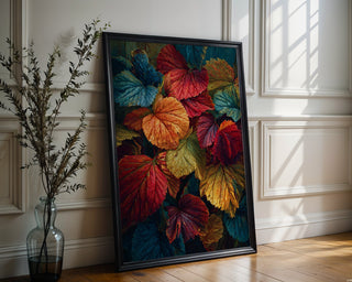 Colorful Autumn Leaves Poster – Botanical Fall Print - Just Great Posters