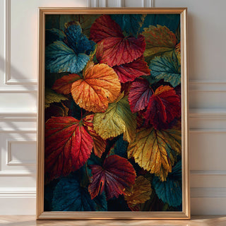 Colorful Autumn Leaves Poster – Botanical Fall Print - Just Great Posters