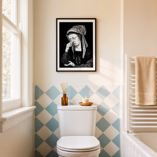 Nose - Pinch Renaissance Woman Poster – Hilarious Vintage Loo Art - Just Great Posters