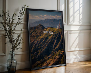 Golden Hour in LA – Hollywood Sign Hills Landscape Photography Print - Just Great Posters