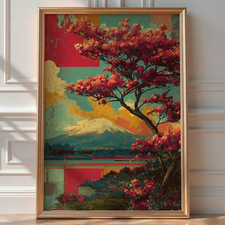 Mount Fuji Blossom Vintage Print - Just Great Posters