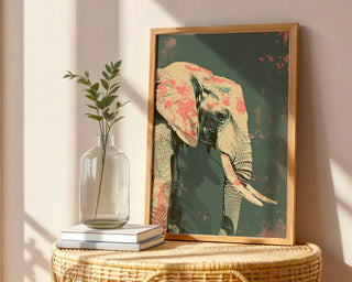 Pastel Elephant – African Wildlife in Flamingo Pink - Just Great Posters