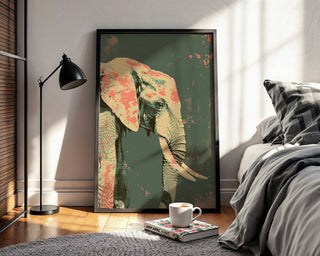 Pastel Elephant – African Wildlife in Flamingo Pink - Just Great Posters