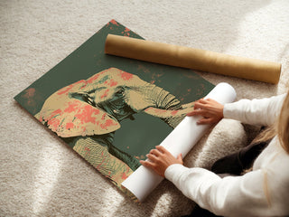 Pastel Elephant – African Wildlife in Flamingo Pink - Just Great Posters