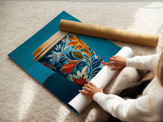 Floral Coffee Cup Art Print – Bold Folk - Inspired Kitchen Wall Decor - Just Great Posters