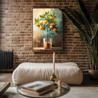 Orange Blossom Branch – Vibrant Still Life Painting - Just Great Posters