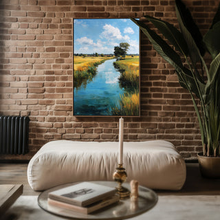 River Through Fields Landscape Poster - Just Great Posters