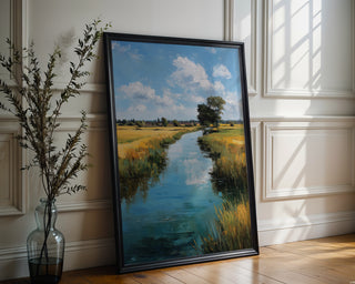 River Through Fields Landscape Poster - Just Great Posters
