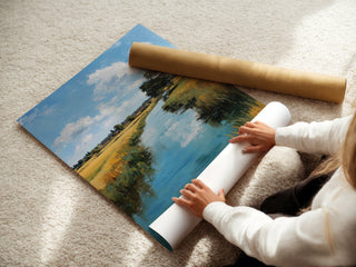 River Through Fields Landscape Poster - Just Great Posters